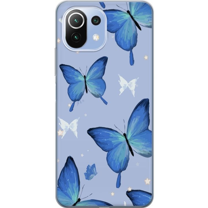 Mobiele hoes voor Xiaomi 11 Lite 5G NE met Blauwe vlinders ontwerp in de groep SMARTPHONE & TABLETS / Mobielbescherming / Xiaomi bij TP E-commerce Nordic AB (A63726)