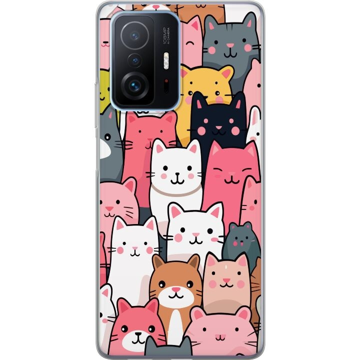 Mobiele hoes voor Xiaomi 11T met Kattenpatroon ontwerp in de groep SMARTPHONE & TABLETS / Mobielbescherming / Xiaomi bij TP E-commerce Nordic AB (A63772)