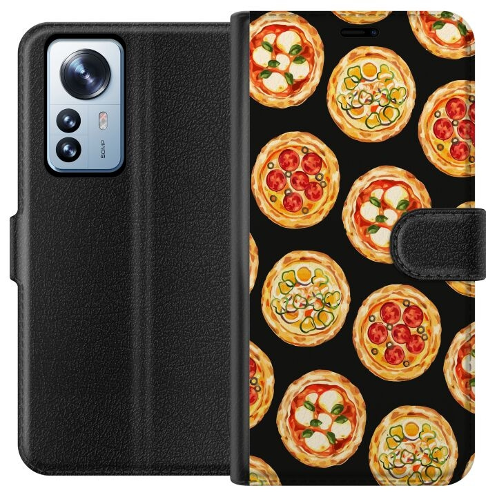 Portemonnee-hoesje voor Xiaomi 12 Pro met Pizza ontwerp in de groep SMARTPHONE & TABLETS / Mobielbescherming / Xiaomi bij TP E-commerce Nordic AB (A63912)