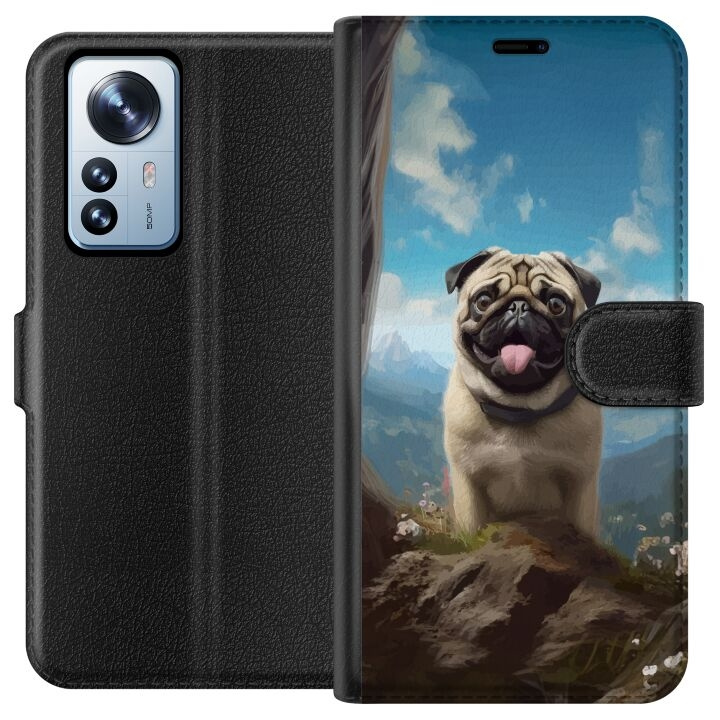 Portemonnee-hoesje voor Xiaomi 12 Pro met Blije Hond ontwerp in de groep SMARTPHONE & TABLETS / Mobielbescherming / Xiaomi bij TP E-commerce Nordic AB (A63917)