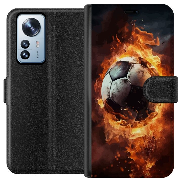 Portemonnee-hoesje voor Xiaomi 12 Pro met Voetbal ontwerp in de groep SMARTPHONE & TABLETS / Mobielbescherming / Xiaomi bij TP E-commerce Nordic AB (A63920)