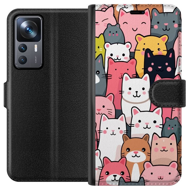 Portemonnee-hoesje voor Xiaomi 12T met Kattenpatroon ontwerp in de groep SMARTPHONE & TABLETS / Mobielbescherming / Xiaomi bij TP E-commerce Nordic AB (A63961)