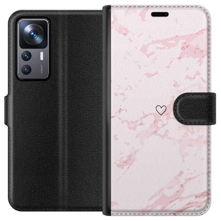 Portemonnee-hoesje voor Xiaomi 12T met Roze Hart ontwerp in de groep SMARTPHONE & TABLETS / Mobielbescherming / Xiaomi bij TP E-commerce Nordic AB (A63976)