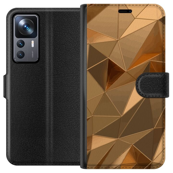 Portemonnee-hoesje voor Xiaomi 12T met 3D Goud ontwerp in de groep SMARTPHONE & TABLETS / Mobielbescherming / Xiaomi bij TP E-commerce Nordic AB (A63977)