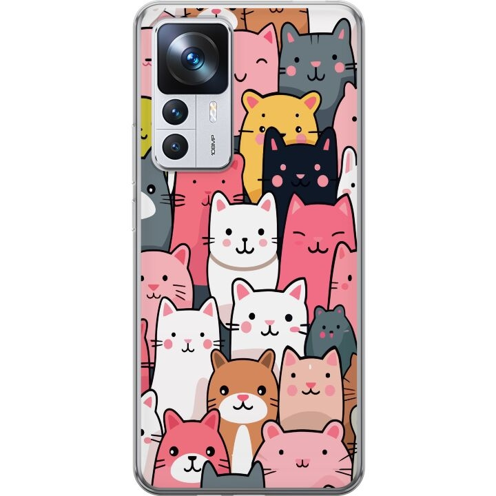 Mobiele hoes voor Xiaomi 12T met Kattenpatroon ontwerp in de groep SMARTPHONE & TABLETS / Mobielbescherming / Xiaomi bij TP E-commerce Nordic AB (A63988)