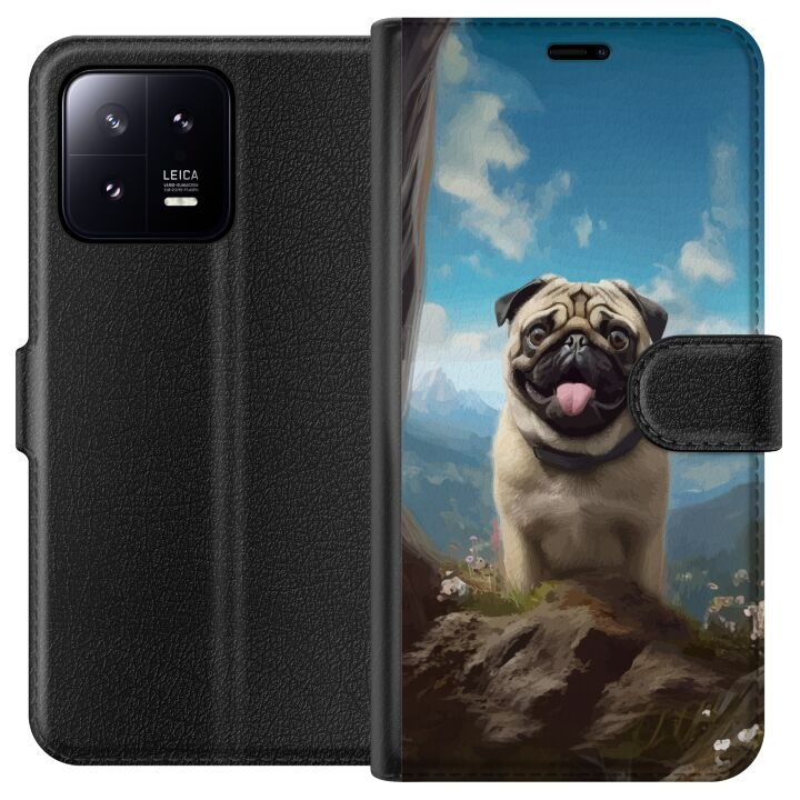 Portemonnee-hoesje voor Xiaomi 13 met Blije Hond ontwerp in de groep SMARTPHONE & TABLETS / Mobielbescherming / Xiaomi bij TP E-commerce Nordic AB (A64079)