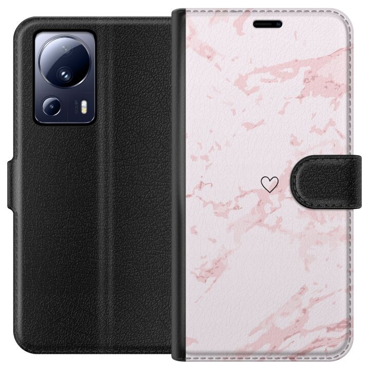 Portemonnee-hoesje voor Xiaomi 13 Lite met Roze Hart ontwerp in de groep SMARTPHONE & TABLETS / Mobielbescherming / Xiaomi bij TP E-commerce Nordic AB (A64138)