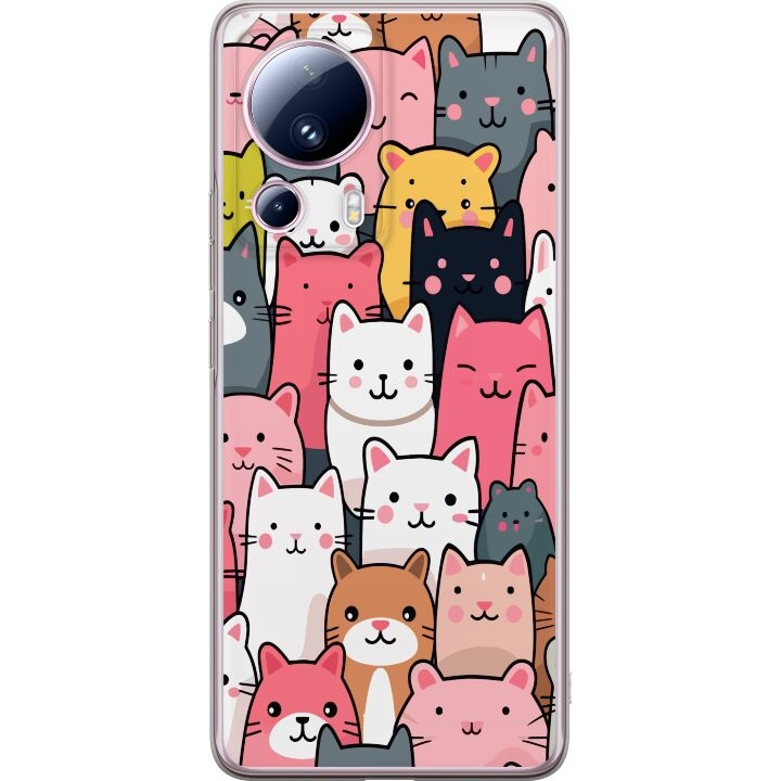 Mobiele hoes voor Xiaomi 13 Lite met Kattenpatroon ontwerp in de groep SMARTPHONE & TABLETS / Mobielbescherming / Xiaomi bij TP E-commerce Nordic AB (A64150)