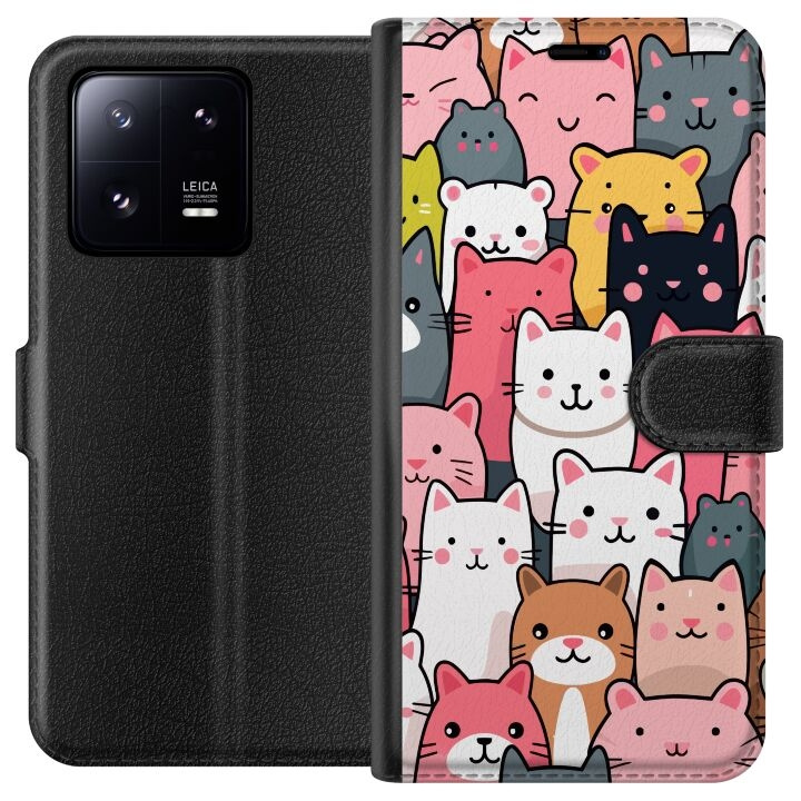 Portemonnee-hoesje voor Xiaomi 13 Pro met Kattenpatroon ontwerp in de groep SMARTPHONE & TABLETS / Mobielbescherming / Xiaomi bij TP E-commerce Nordic AB (A64177)