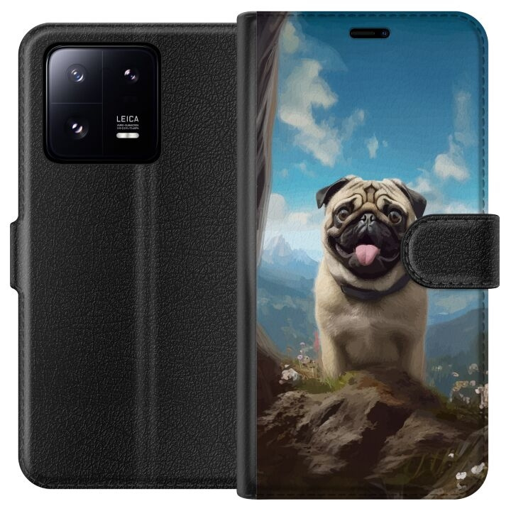 Portemonnee-hoesje voor Xiaomi 13 Pro met Blije Hond ontwerp in de groep SMARTPHONE & TABLETS / Mobielbescherming / Xiaomi bij TP E-commerce Nordic AB (A64187)