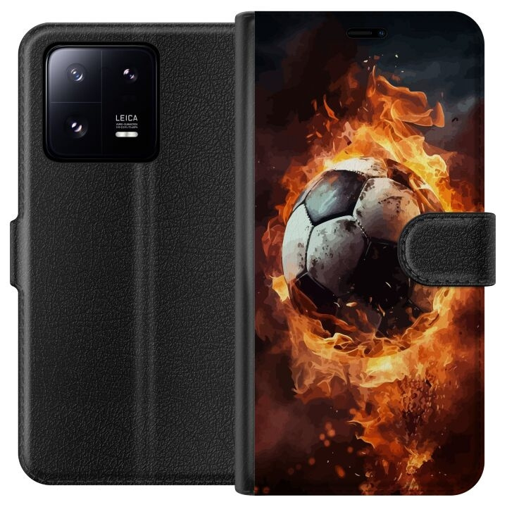 Portemonnee-hoesje voor Xiaomi 13 Pro met Voetbal ontwerp in de groep SMARTPHONE & TABLETS / Mobielbescherming / Xiaomi bij TP E-commerce Nordic AB (A64190)