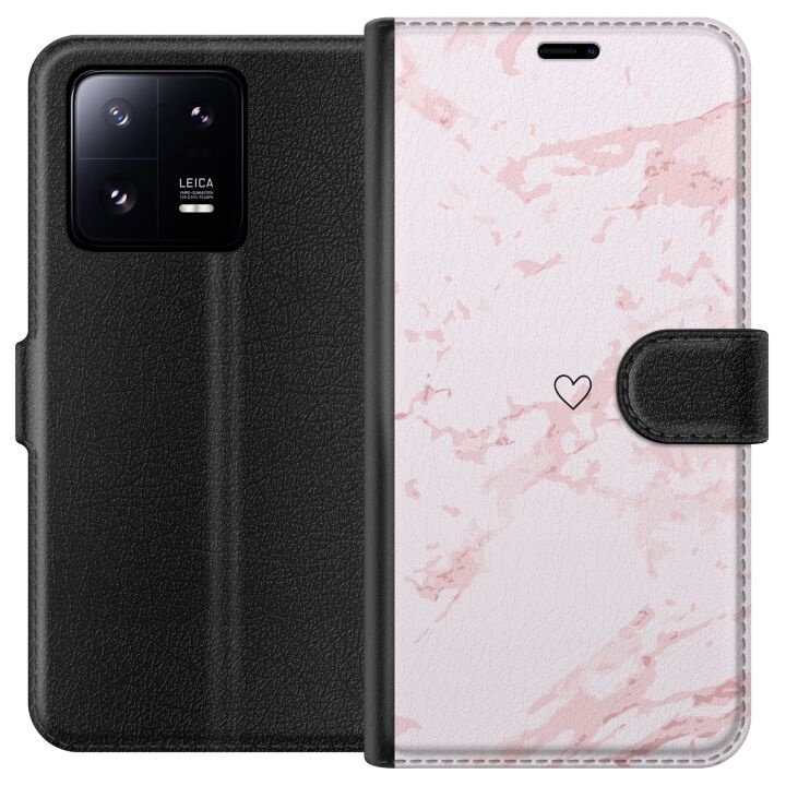 Portemonnee-hoesje voor Xiaomi 13 Pro met Roze Hart ontwerp in de groep SMARTPHONE & TABLETS / Mobielbescherming / Xiaomi bij TP E-commerce Nordic AB (A64192)