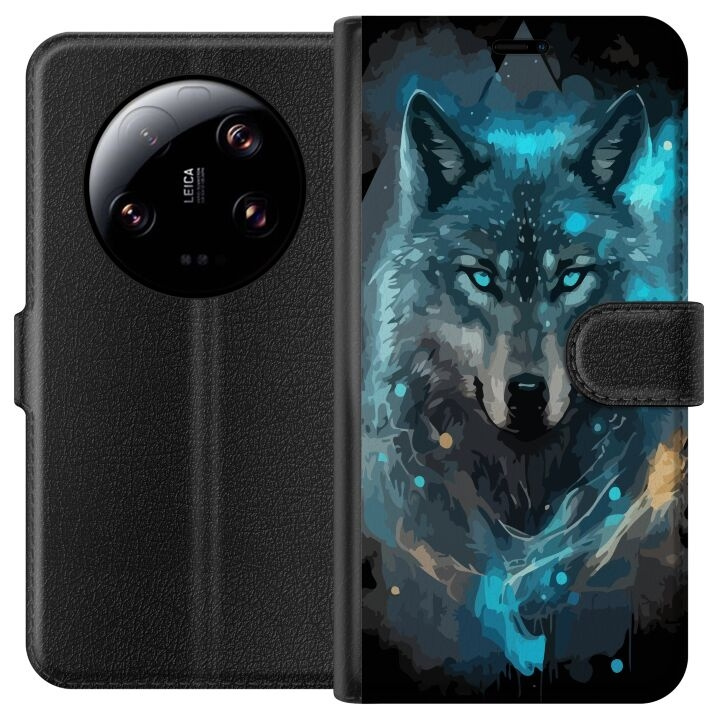 Portemonnee-hoesje voor Xiaomi 13 Ultra met Wolf ontwerp in de groep SMARTPHONE & TABLETS / Mobielbescherming / Xiaomi bij TP E-commerce Nordic AB (A64282)