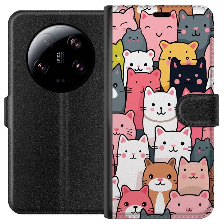 Portemonnee-hoesje voor Xiaomi 13 Ultra met Kattenpatroon ontwerp in de groep SMARTPHONE & TABLETS / Mobielbescherming / Xiaomi bij TP E-commerce Nordic AB (A64285)