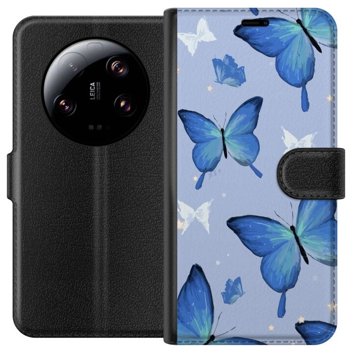 Portemonnee-hoesje voor Xiaomi 13 Ultra met Blauwe vlinders ontwerp in de groep SMARTPHONE & TABLETS / Mobielbescherming / Xiaomi bij TP E-commerce Nordic AB (A64293)