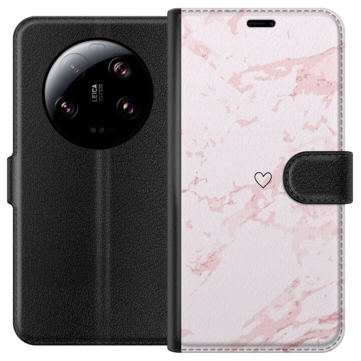 Portemonnee-hoesje voor Xiaomi 13 Ultra met Roze Hart ontwerp in de groep SMARTPHONE & TABLETS / Mobielbescherming / Xiaomi bij TP E-commerce Nordic AB (A64300)