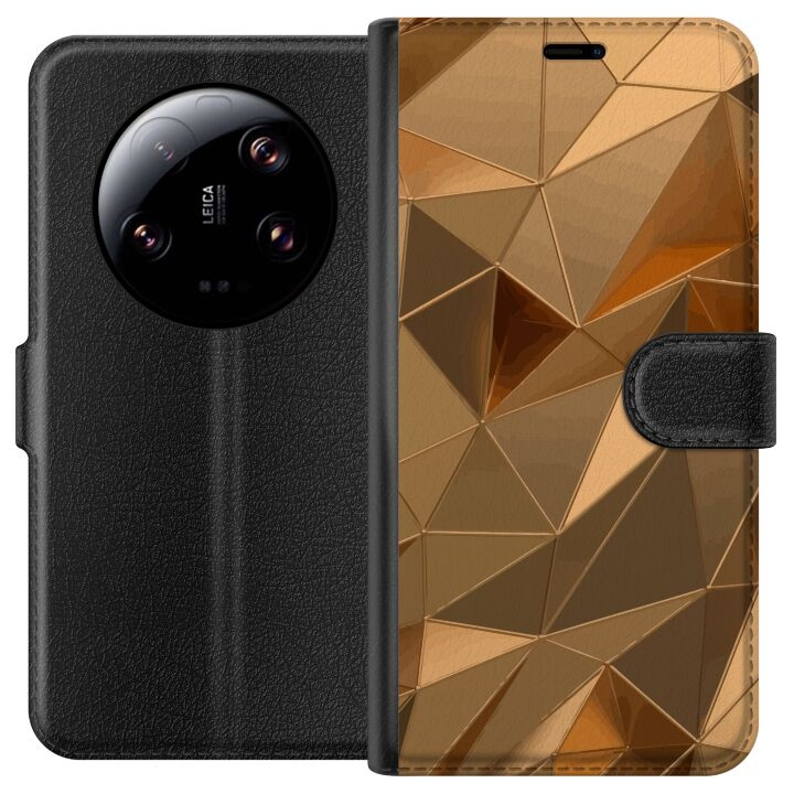 Portemonnee-hoesje voor Xiaomi 13 Ultra met 3D Goud ontwerp in de groep SMARTPHONE & TABLETS / Mobielbescherming / Xiaomi bij TP E-commerce Nordic AB (A64301)