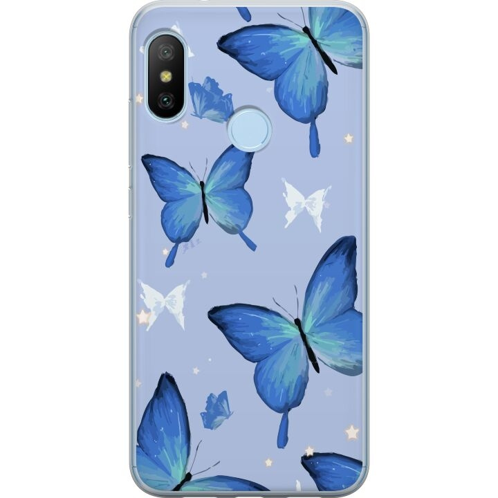 Mobiele hoes voor Xiaomi Mi A2 Lite met Blauwe vlinders ontwerp in de groep SMARTPHONE & TABLETS / Mobielbescherming / Xiaomi bij TP E-commerce Nordic AB (A64428)