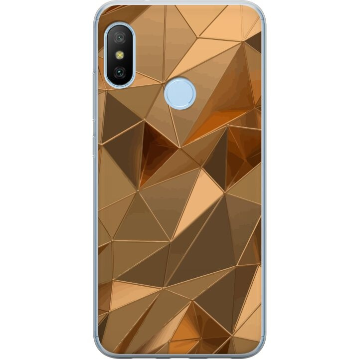 Mobiele hoes voor Xiaomi Mi A2 Lite met 3D Goud ontwerp in de groep SMARTPHONE & TABLETS / Mobielbescherming / Xiaomi bij TP E-commerce Nordic AB (A64436)