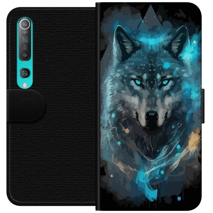 Portemonnee-hoesje voor Xiaomi Mi 10 5G met Wolf ontwerp in de groep SMARTPHONE & TABLETS / Mobielbescherming / Xiaomi bij TP E-commerce Nordic AB (A64444)