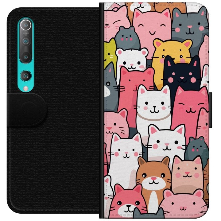 Portemonnee-hoesje voor Xiaomi Mi 10 5G met Kattenpatroon ontwerp in de groep SMARTPHONE & TABLETS / Mobielbescherming / Xiaomi bij TP E-commerce Nordic AB (A64447)