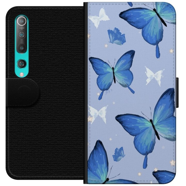 Portemonnee-hoesje voor Xiaomi Mi 10 5G met Blauwe vlinders ontwerp in de groep SMARTPHONE & TABLETS / Mobielbescherming / Xiaomi bij TP E-commerce Nordic AB (A64455)