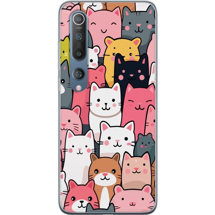 Mobiele hoes voor Xiaomi Mi 10 5G met Kattenpatroon ontwerp in de groep SMARTPHONE & TABLETS / Mobielbescherming / Xiaomi bij TP E-commerce Nordic AB (A64474)