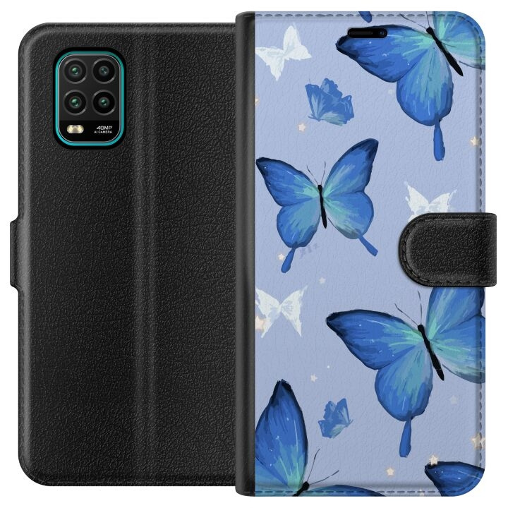 Portemonnee-hoesje voor Xiaomi Mi 10 Lite 5G met Blauwe vlinders ontwerp in de groep SMARTPHONE & TABLETS / Mobielbescherming / Xiaomi bij TP E-commerce Nordic AB (A64509)