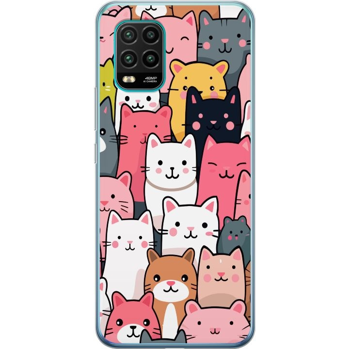 Mobiele hoes voor Xiaomi Mi 10 Lite 5G met Kattenpatroon ontwerp in de groep SMARTPHONE & TABLETS / Mobielbescherming / Xiaomi bij TP E-commerce Nordic AB (A64528)