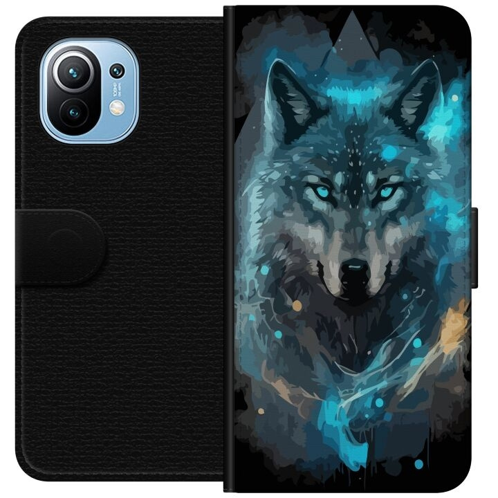 Portemonnee-hoesje voor Xiaomi Mi 11 met Wolf ontwerp in de groep SMARTPHONE & TABLETS / Mobielbescherming / Xiaomi bij TP E-commerce Nordic AB (A64741)