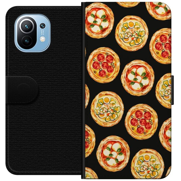 Portemonnee-hoesje voor Xiaomi Mi 11 met Pizza ontwerp in de groep SMARTPHONE & TABLETS / Mobielbescherming / Xiaomi bij TP E-commerce Nordic AB (A64749)