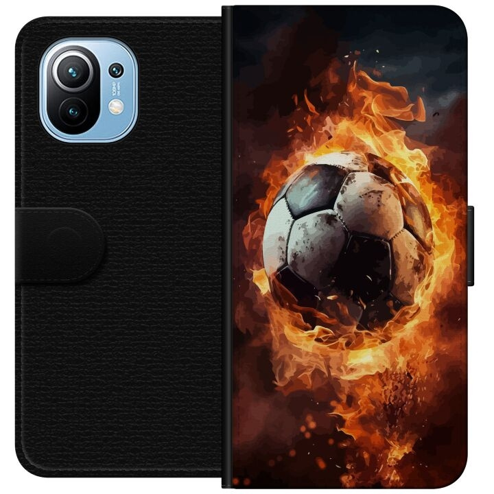 Portemonnee-hoesje voor Xiaomi Mi 11 met Voetbal ontwerp in de groep SMARTPHONE & TABLETS / Mobielbescherming / Xiaomi bij TP E-commerce Nordic AB (A64757)