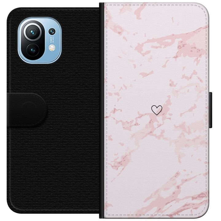 Portemonnee-hoesje voor Xiaomi Mi 11 met Roze Hart ontwerp in de groep SMARTPHONE & TABLETS / Mobielbescherming / Xiaomi bij TP E-commerce Nordic AB (A64759)