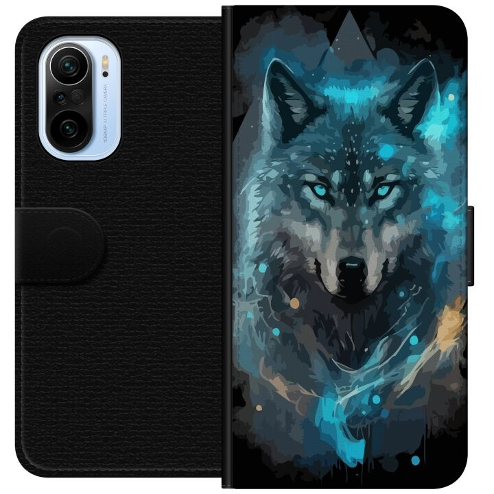 Portemonnee-hoesje voor Xiaomi Mi 11i met Wolf ontwerp in de groep SMARTPHONE & TABLETS / Mobielbescherming / Xiaomi bij TP E-commerce Nordic AB (A64795)