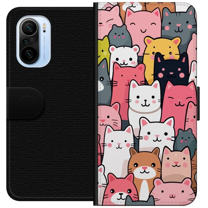 Portemonnee-hoesje voor Xiaomi Mi 11i met Kattenpatroon ontwerp in de groep SMARTPHONE & TABLETS / Mobielbescherming / Xiaomi bij TP E-commerce Nordic AB (A64798)