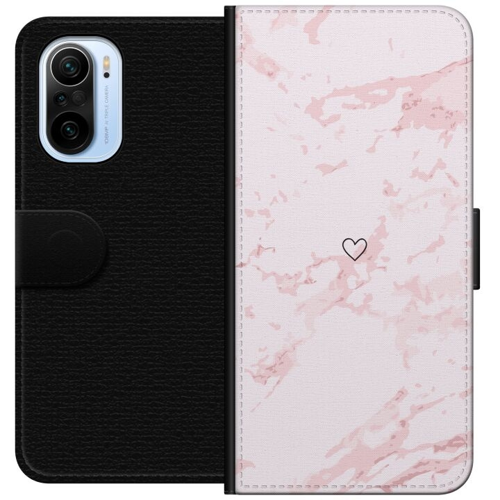 Portemonnee-hoesje voor Xiaomi Mi 11i met Roze Hart ontwerp in de groep SMARTPHONE & TABLETS / Mobielbescherming / Xiaomi bij TP E-commerce Nordic AB (A64813)