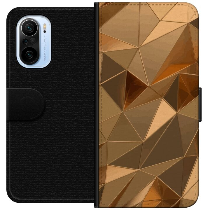 Portemonnee-hoesje voor Xiaomi Mi 11i met 3D Goud ontwerp in de groep SMARTPHONE & TABLETS / Mobielbescherming / Xiaomi bij TP E-commerce Nordic AB (A64814)