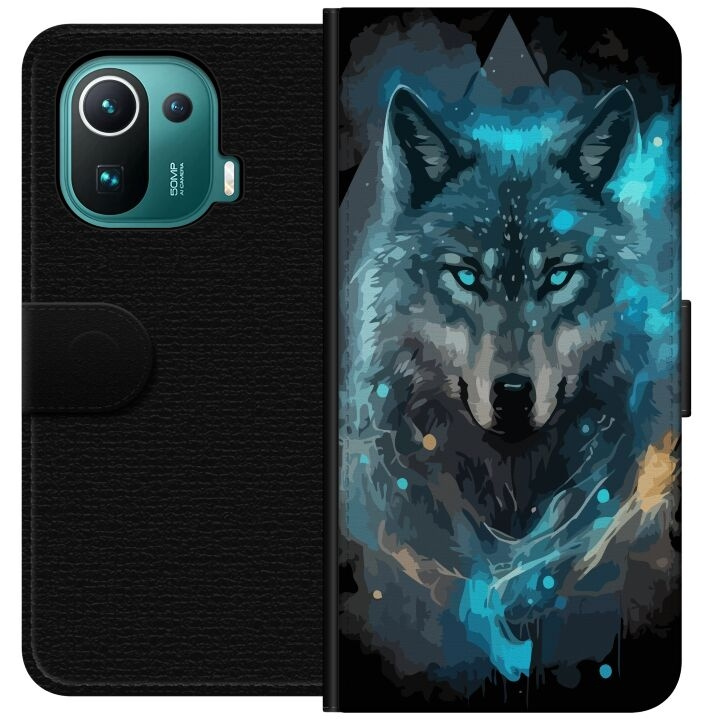 Portemonnee-hoesje voor Xiaomi Mi 11 Pro met Wolf ontwerp in de groep SMARTPHONE & TABLETS / Mobielbescherming / Xiaomi bij TP E-commerce Nordic AB (A64903)