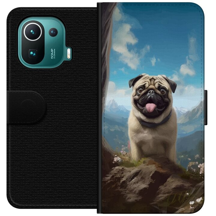 Portemonnee-hoesje voor Xiaomi Mi 11 Pro met Blije Hond ontwerp in de groep SMARTPHONE & TABLETS / Mobielbescherming / Xiaomi bij TP E-commerce Nordic AB (A64916)