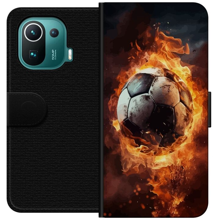 Portemonnee-hoesje voor Xiaomi Mi 11 Pro met Voetbal ontwerp in de groep SMARTPHONE & TABLETS / Mobielbescherming / Xiaomi bij TP E-commerce Nordic AB (A64919)