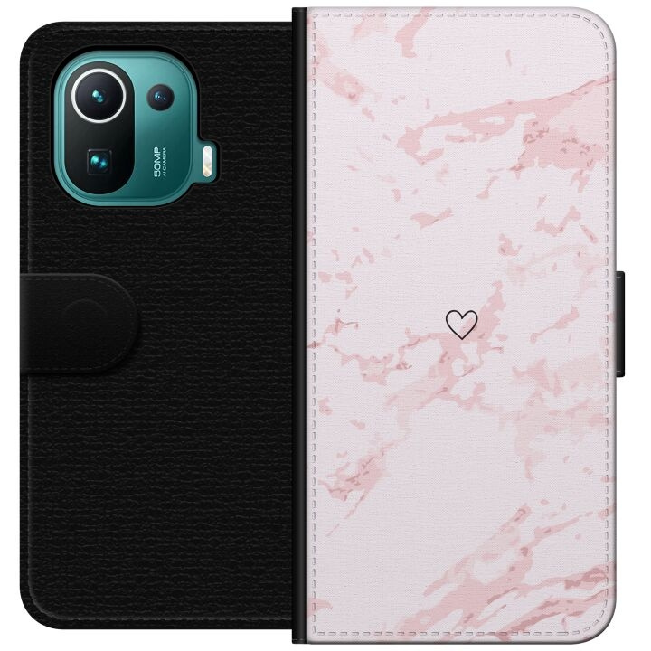 Portemonnee-hoesje voor Xiaomi Mi 11 Pro met Roze Hart ontwerp in de groep SMARTPHONE & TABLETS / Mobielbescherming / Xiaomi bij TP E-commerce Nordic AB (A64921)