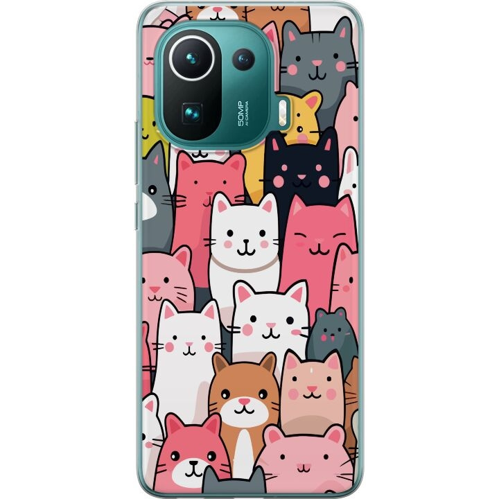 Mobiele hoes voor Xiaomi Mi 11 Pro met Kattenpatroon ontwerp in de groep SMARTPHONE & TABLETS / Mobielbescherming / Xiaomi bij TP E-commerce Nordic AB (A64933)