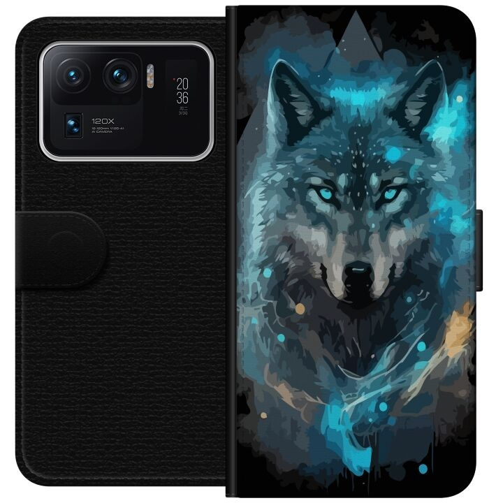 Portemonnee-hoesje voor Xiaomi Mi 11 Ultra met Wolf ontwerp in de groep SMARTPHONE & TABLETS / Mobielbescherming / Xiaomi bij TP E-commerce Nordic AB (A64957)