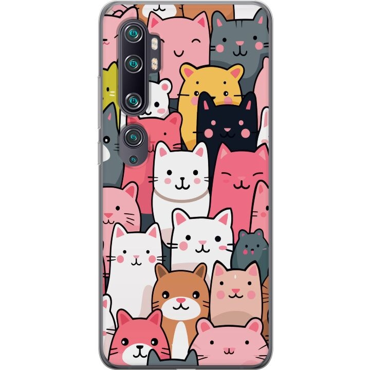 Mobiele hoes voor Xiaomi Mi Note 10 met Kattenpatroon ontwerp in de groep SMARTPHONE & TABLETS / Mobielbescherming / Xiaomi bij TP E-commerce Nordic AB (A65041)