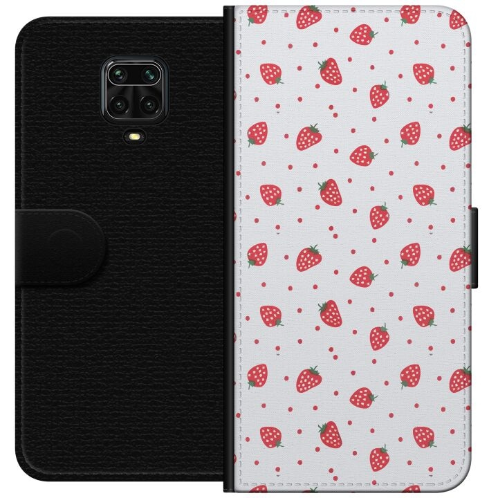 Portemonnee-hoesje voor Xiaomi Redmi Note 9 Pro met Aardbeien ontwerp in de groep SMARTPHONE & TABLETS / Mobielbescherming / Xiaomi bij TP E-commerce Nordic AB (A65158)