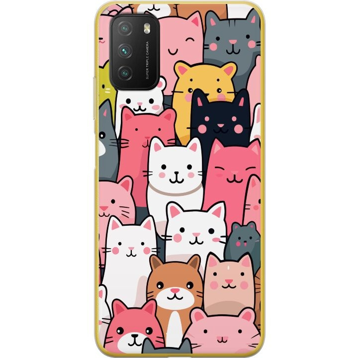 Mobiele hoes voor Xiaomi Poco M3 met Kattenpatroon ontwerp in de groep SMARTPHONE & TABLETS / Mobielbescherming / Xiaomi bij TP E-commerce Nordic AB (A65311)