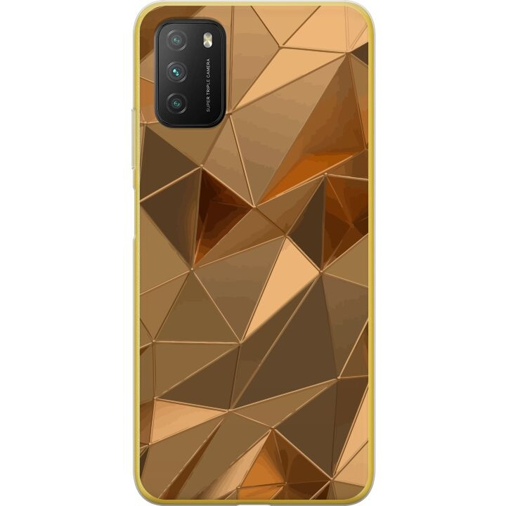 Mobiele hoes voor Xiaomi Poco M3 met 3D Goud ontwerp in de groep SMARTPHONE & TABLETS / Mobielbescherming / Xiaomi bij TP E-commerce Nordic AB (A65327)