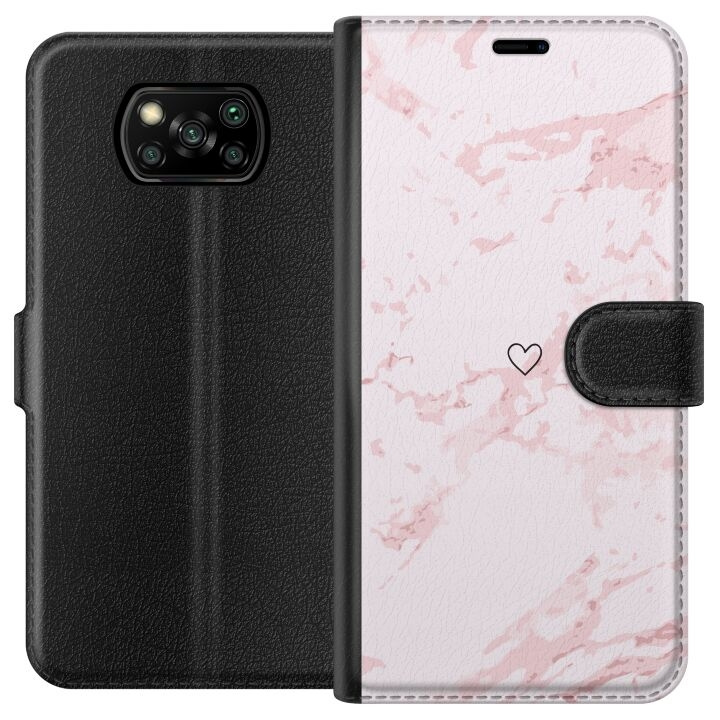 Portemonnee-hoesje voor Xiaomi Poco X3 NFC met Roze Hart ontwerp in de groep SMARTPHONE & TABLETS / Mobielbescherming / Xiaomi bij TP E-commerce Nordic AB (A65380)