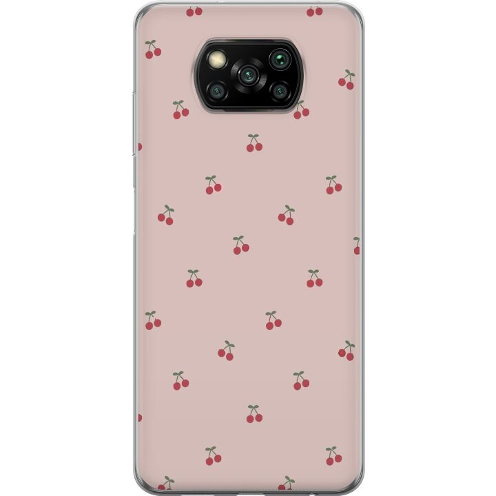 Mobiele hoes voor Xiaomi Poco X3 NFC met Kersen ontwerp in de groep SMARTPHONE & TABLETS / Mobielbescherming / Xiaomi bij TP E-commerce Nordic AB (A65391)