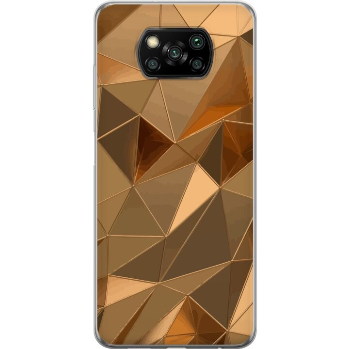 Mobiele hoes voor Xiaomi Poco X3 NFC met 3D Goud ontwerp in de groep SMARTPHONE & TABLETS / Mobielbescherming / Xiaomi bij TP E-commerce Nordic AB (A65408)